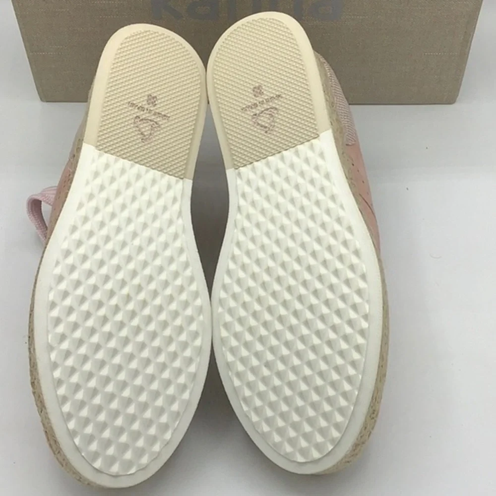 KANNA Pink sparkle perforated Espadrille Sneakers